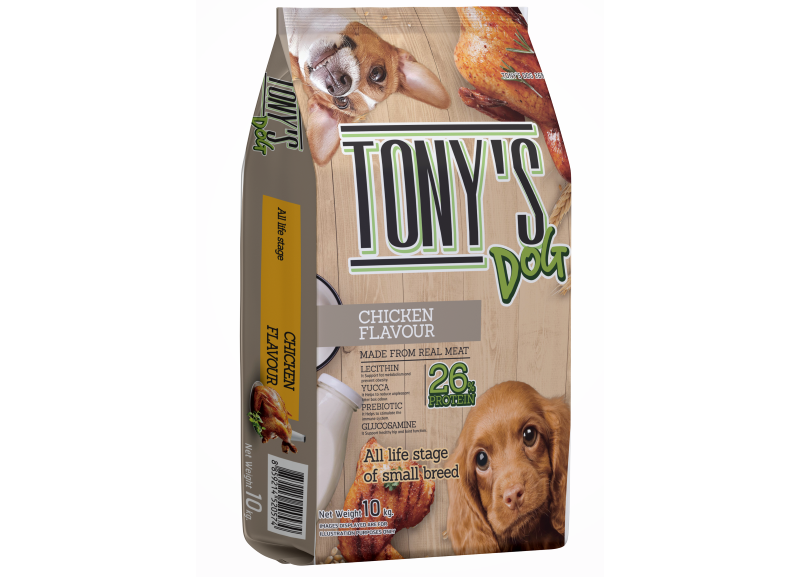 Tony's Dog®
Курица 26% протеина
Для щенков от 4-ех месяцев и активных собак всех пород